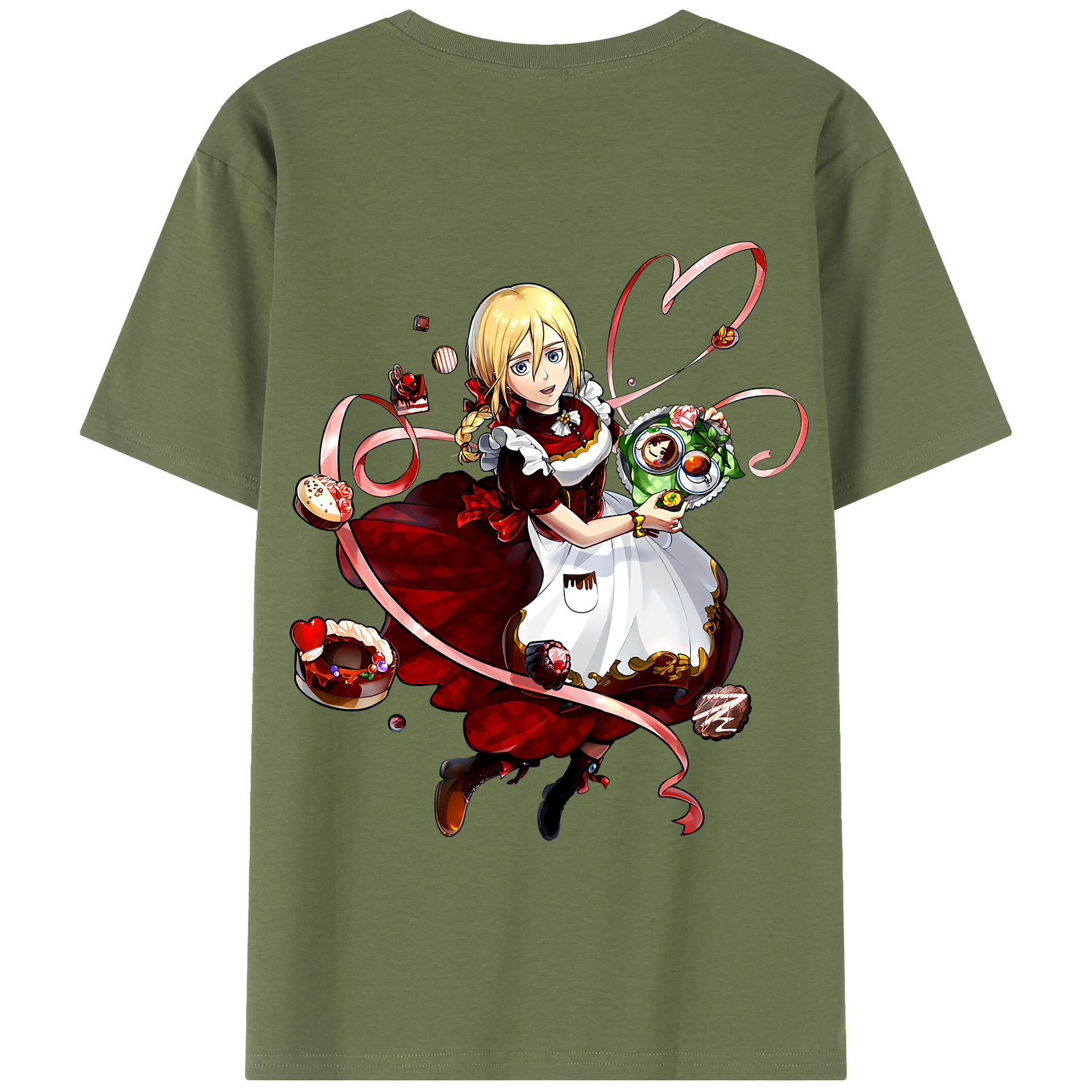 （画像用） 進撃の巨人 クリスタ·レンズ Attack on Titan Christa Lenz 綿100％半袖Tシャツ（背面プリント）